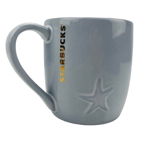 STARBUCKS Anniversary Siren Winking Face Mug 2016 11 Oz Grey Gold - Picture 2 of 6
